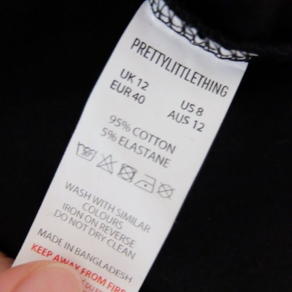 PrettyLittleThing Black Bodycon Midi Pencil Skirt Size 8 - Picture 3 of 5